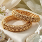 Antique Gold Filigree Kada Bangles for Women