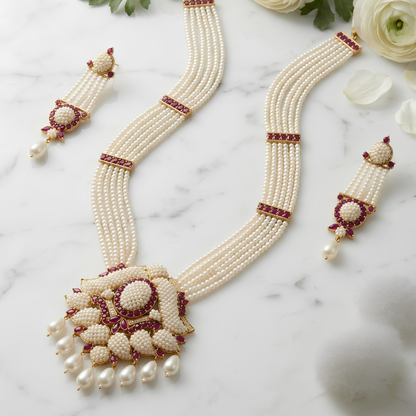Pearl Long Rani Haar Jewelry Set