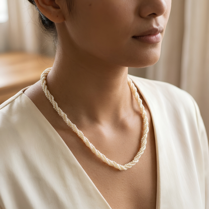 Twisted Seed Bead Necklace for Women