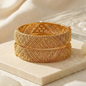 Gold Plated Textured Kada Bangles for Women