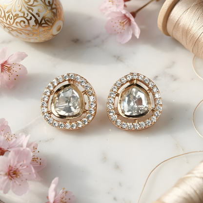 Minimalist Moissanite Diamond Stud Earrings