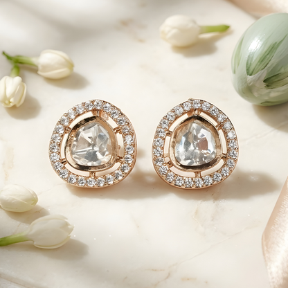 Minimalist Moissanite Diamond Stud Earrings