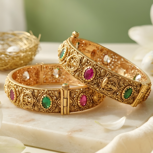 Handcrafted Temple Lakshmi Bangles