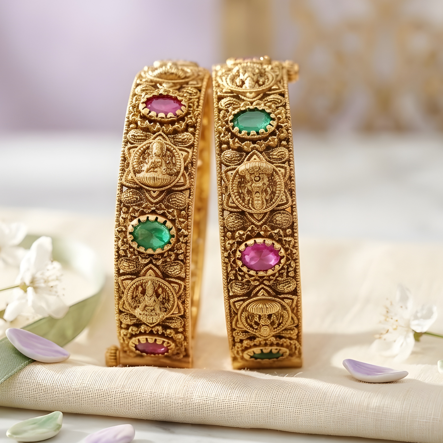 Handcrafted Temple Lakshmi Bangles