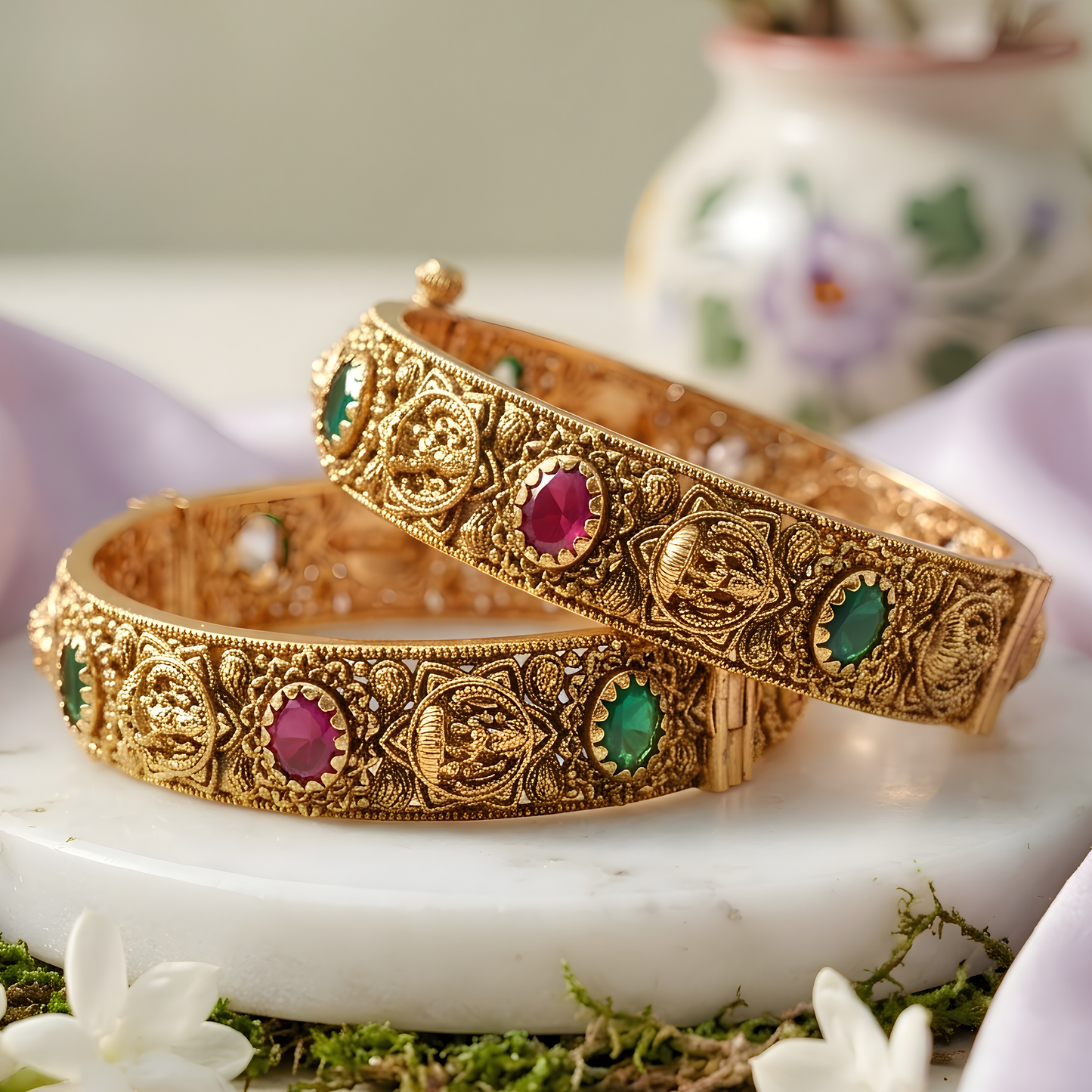 Handcrafted Temple Lakshmi Bangles