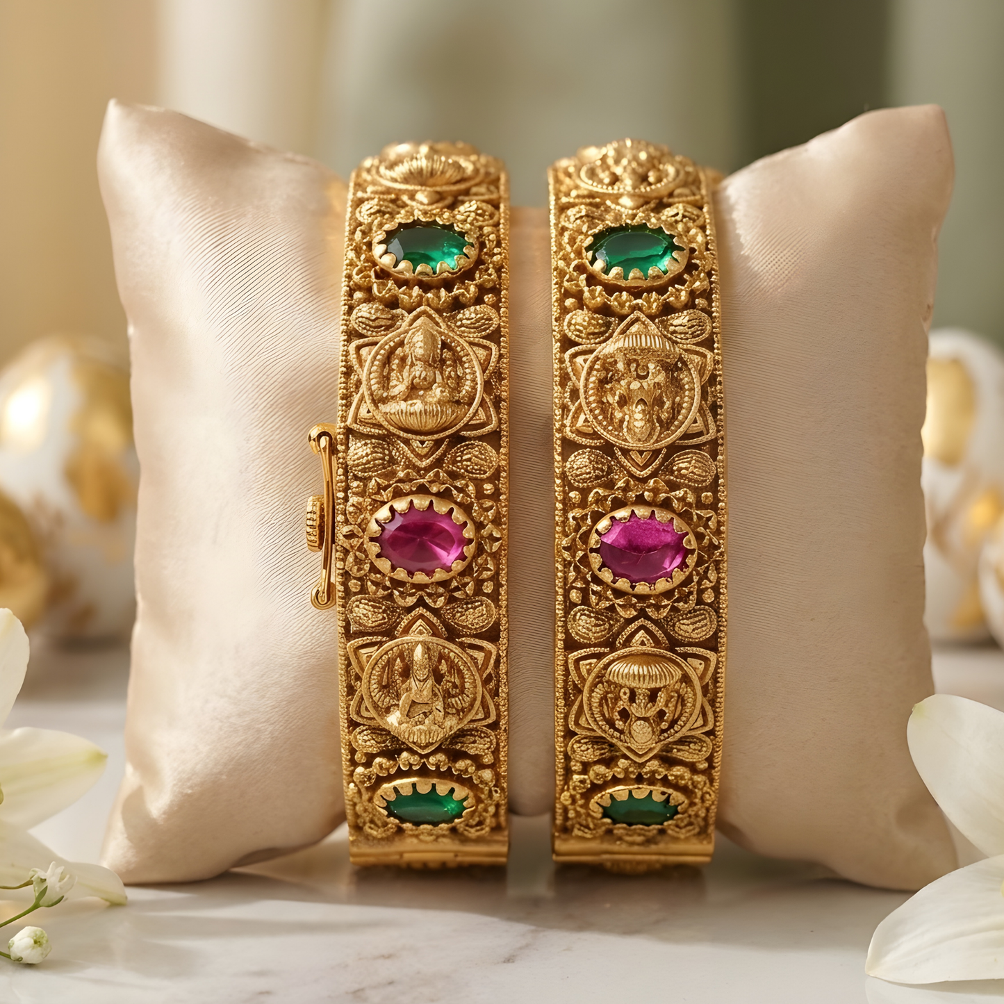 Handcrafted Temple Lakshmi Bangles