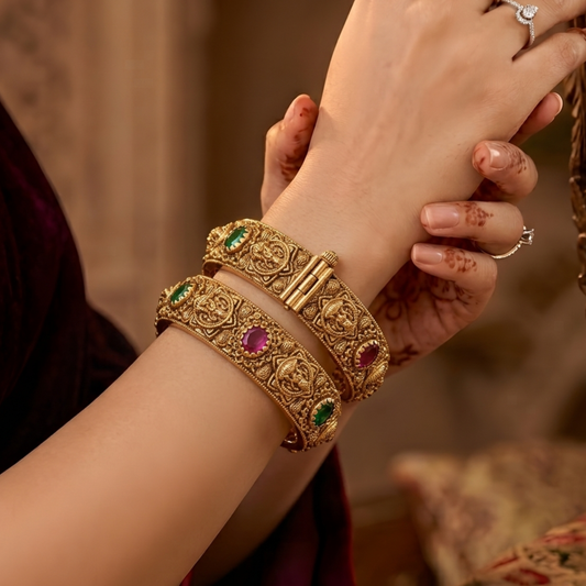 Handcrafted Temple Lakshmi Bangles