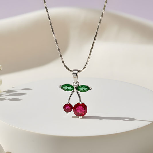 Stainless Steel Cherry Necklace