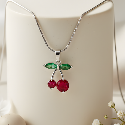 Stainless Steel Cherry Necklace