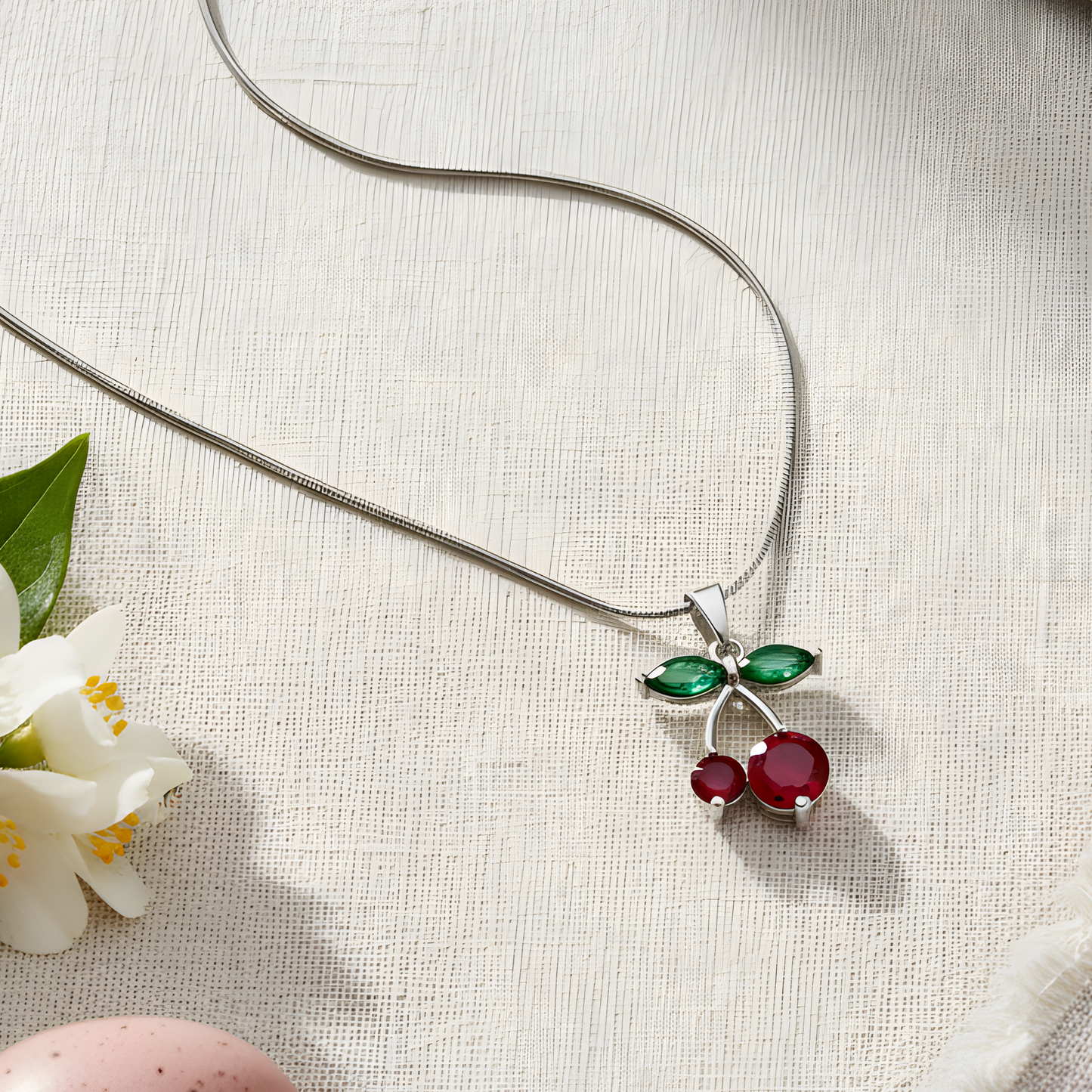 Stainless Steel Cherry Necklace