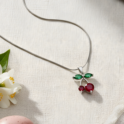Stainless Steel Cherry Necklace