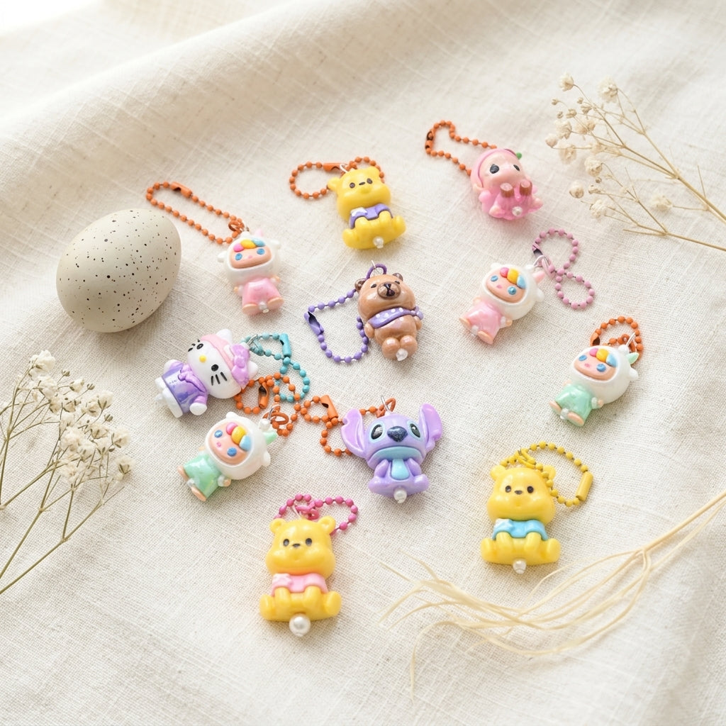 Cute Trendy Charms Mix – Cute Bear, Cat, & Cartoon Charms