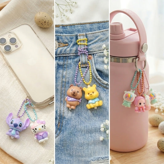 Cute Trendy Charms Mix – Cute Bear, Cat, & Cartoon Charms