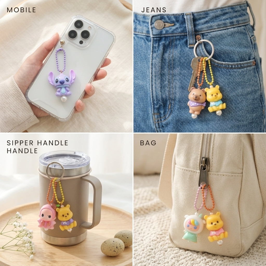 Cute Trendy Charms Mix – Cute Bear, Cat, & Cartoon Charms