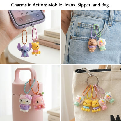 Cute Trendy Charms Mix – Cute Bear, Cat, & Cartoon Charms