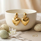 Golden Heart Drop Earrings