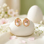 Vintage Pink Pearl Floral Stud Earrings