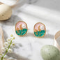 Blossom Pearl Enamel Stud Earrings