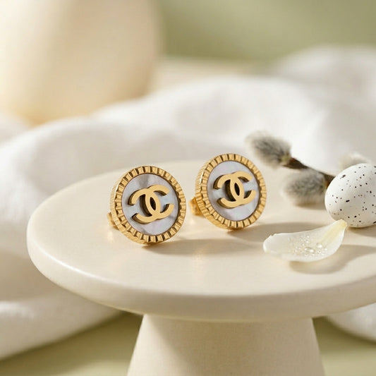 Elegant Pearl-Inspired Round Stud Earrings