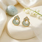 Pearl Bloom Enamel Stud Earrings