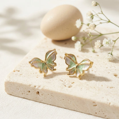 Enamel Butterfly Stud Earrings
