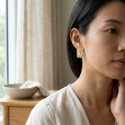 Enchanted Garden Pearl Stud Earrings