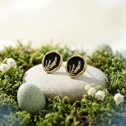 Botanical Enamel Stud Earrings