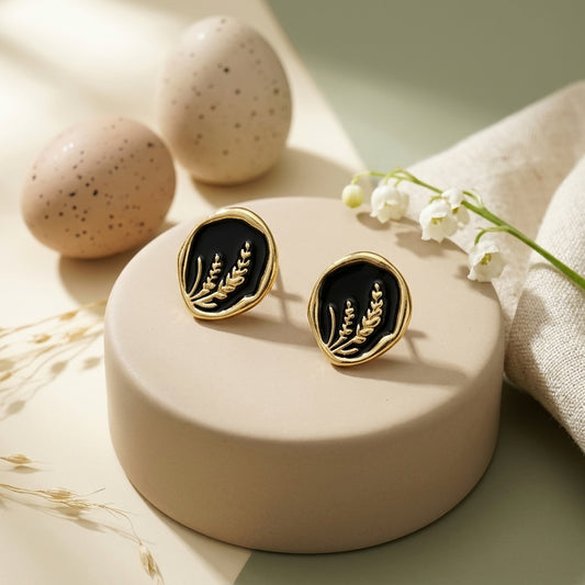Botanical Enamel Stud Earrings