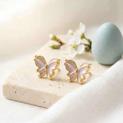 Enamel Butterfly Stud Earrings