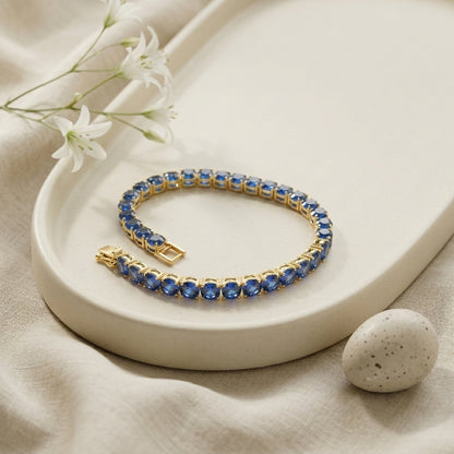 Blue Moissanite Tennis Bracelet