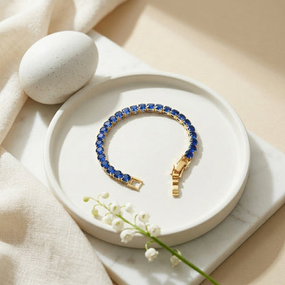 Blue Moissanite Tennis Bracelet