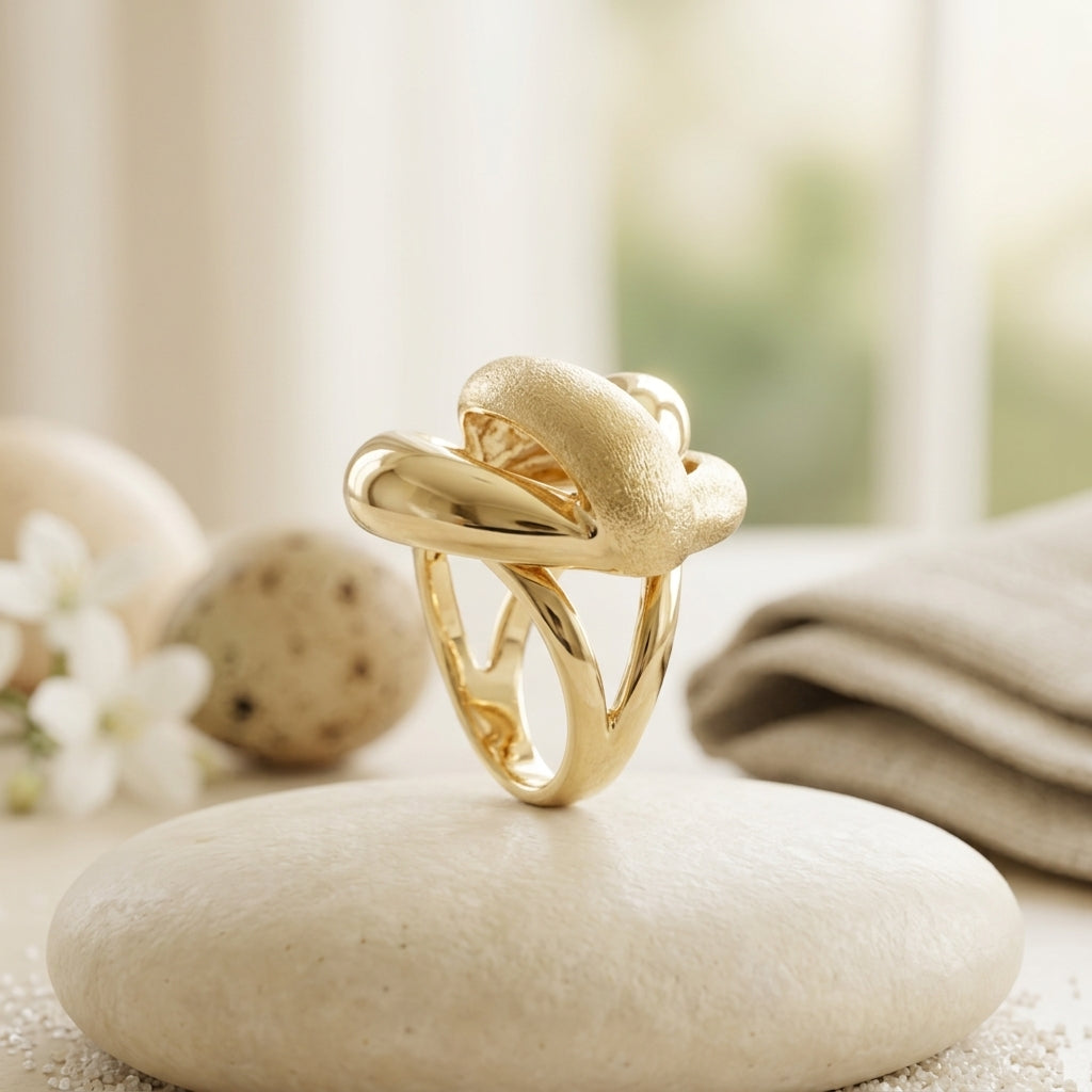 Luxe Knot Gold Statement Ring