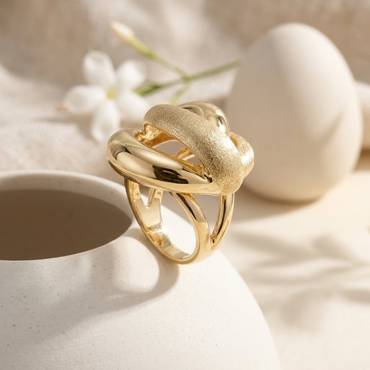 Luxe Knot Gold Statement Ring