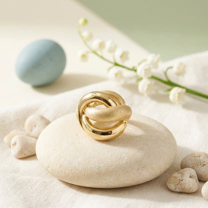 Luxe Knot Gold Statement Ring