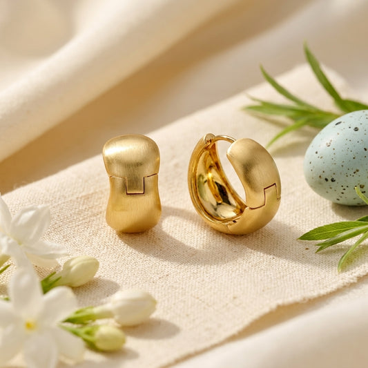Gold Plated Chunky Huggie Earrings