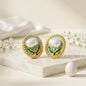 Ocean Pearl Enamel Stud Earrings