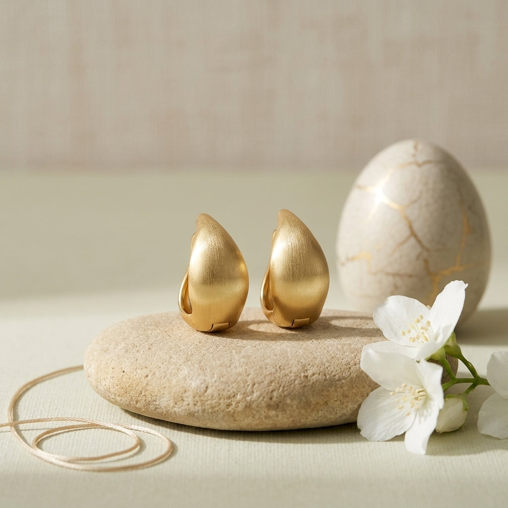 Gold Plated Chunky Huggie Earrings