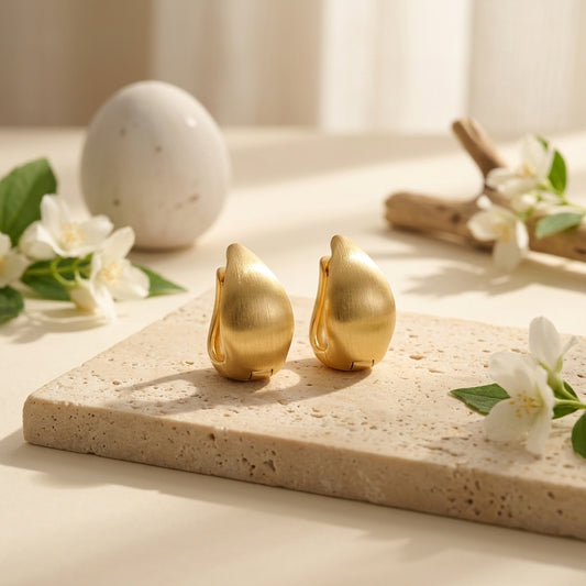 Gold Plated Chunky Huggie Earrings