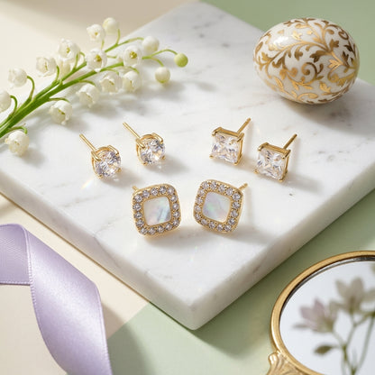Luxe Elegance Earrings Set Of Three