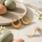Aurora Twist Gold Hoop Earrings