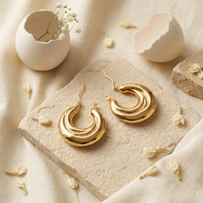 Luna Gold Hoop Earrings