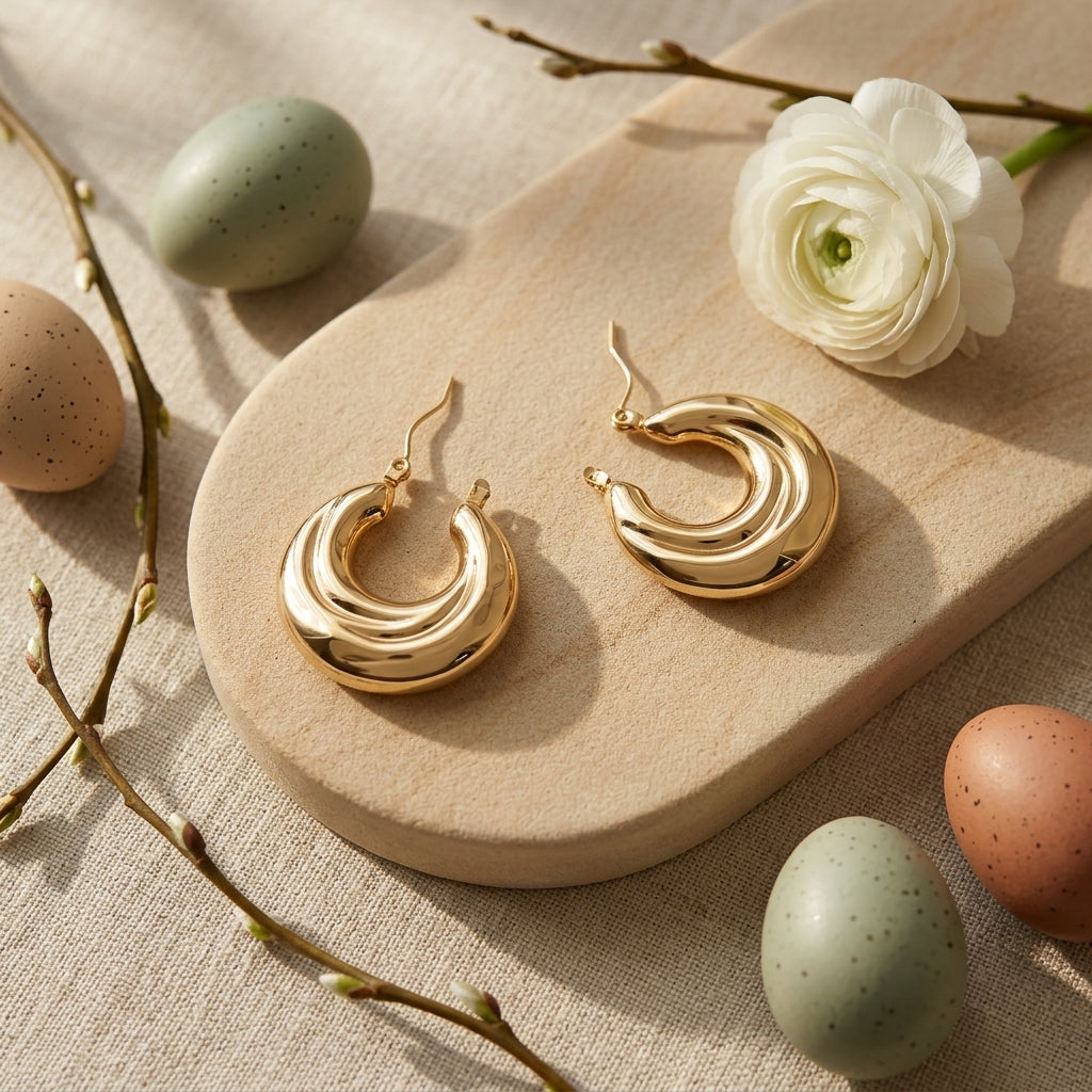 Luna Gold Hoop Earrings