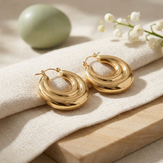 Luna Gold Hoop Earrings