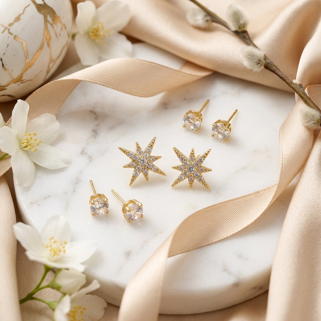 Celestial Spark Earrings Set
