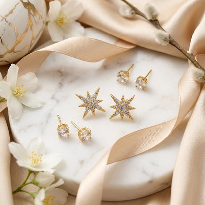 Celestial Spark Earrings Set
