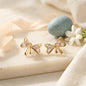 Elegant Crystal Bow Stud Earrings