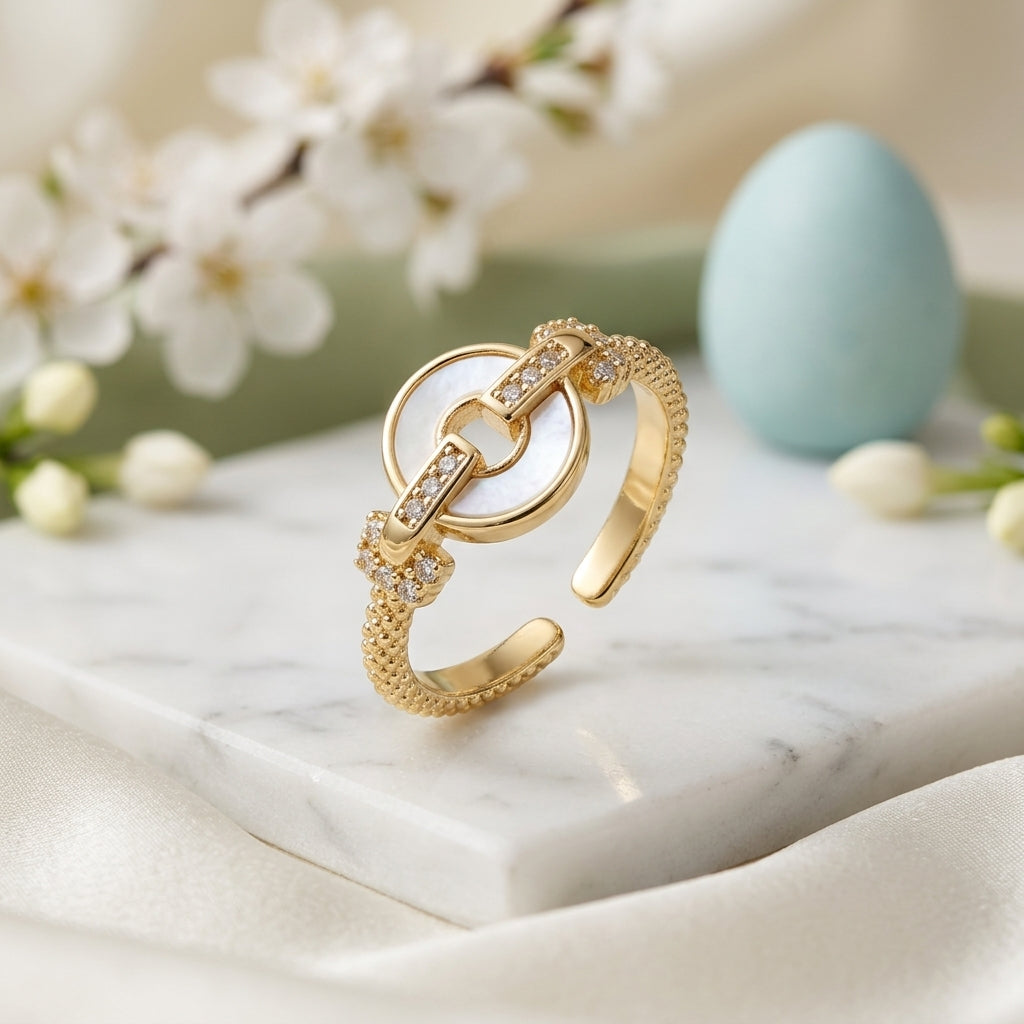 Celestial Pearl Link Ring