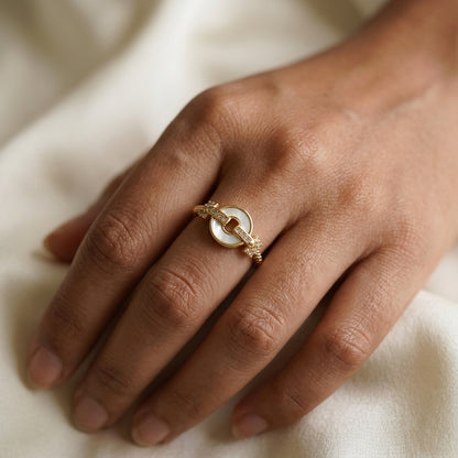 Celestial Pearl Link Ring