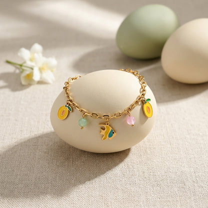 Tropical Mango & Fish Charm Bracelets