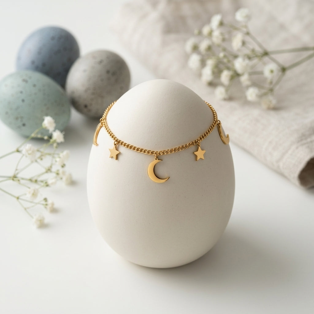 Celestial Moon & Star Charm Bracelet